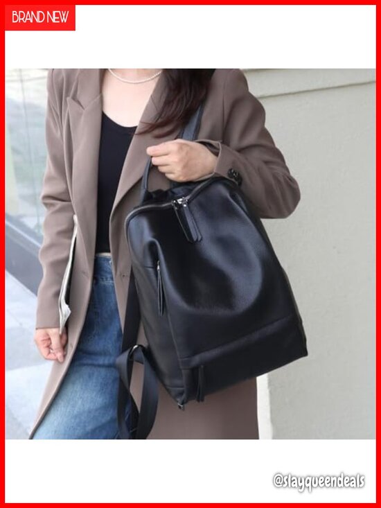 Genuine Leather Backpack Purse Women Laptop Bag Daypack Daypack Backpack